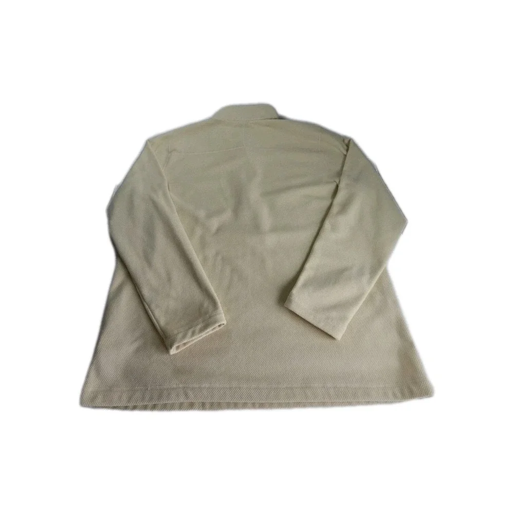 The North Face Men's 1/4 Zip Waffle Fleece Logo PULLOVER CREAM SOFT SIZE 2XL